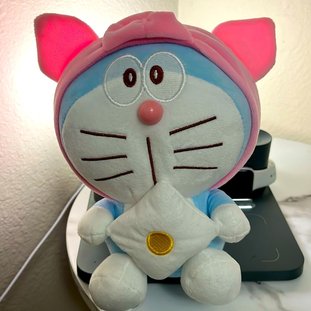 Pink cat ear Doraemon stuff animal